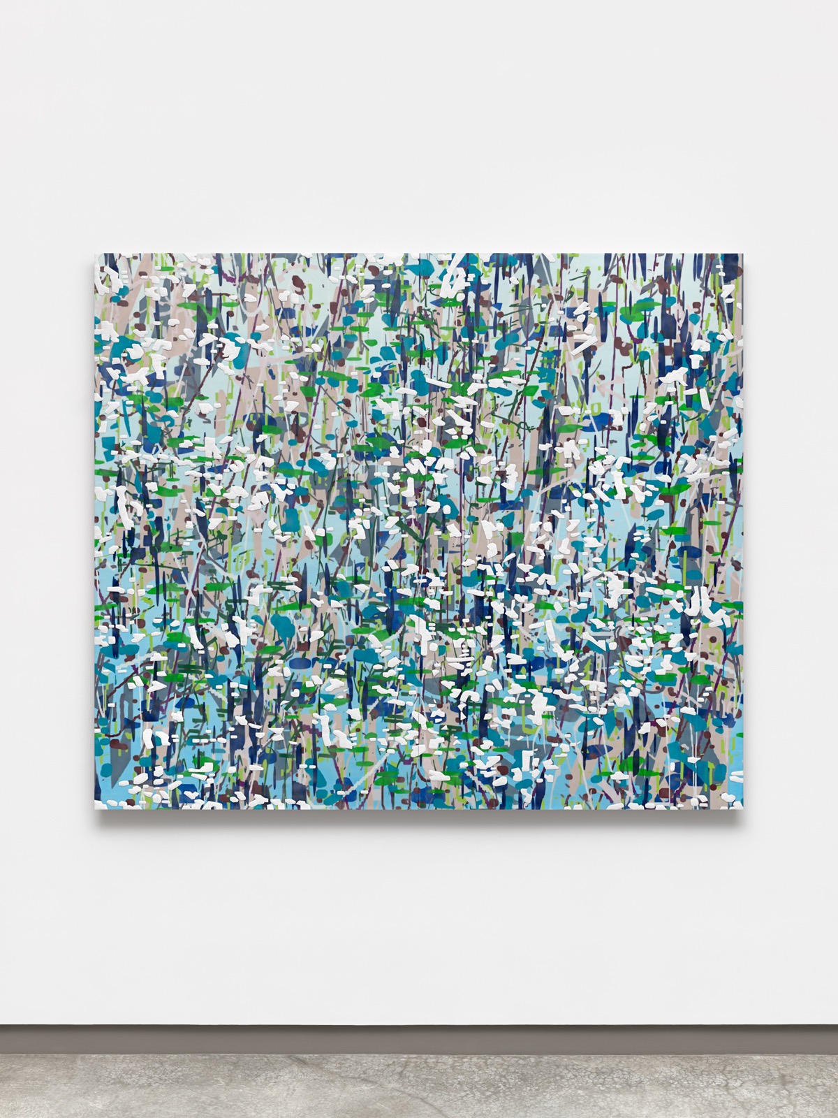 Variation (blue, green, white), installation