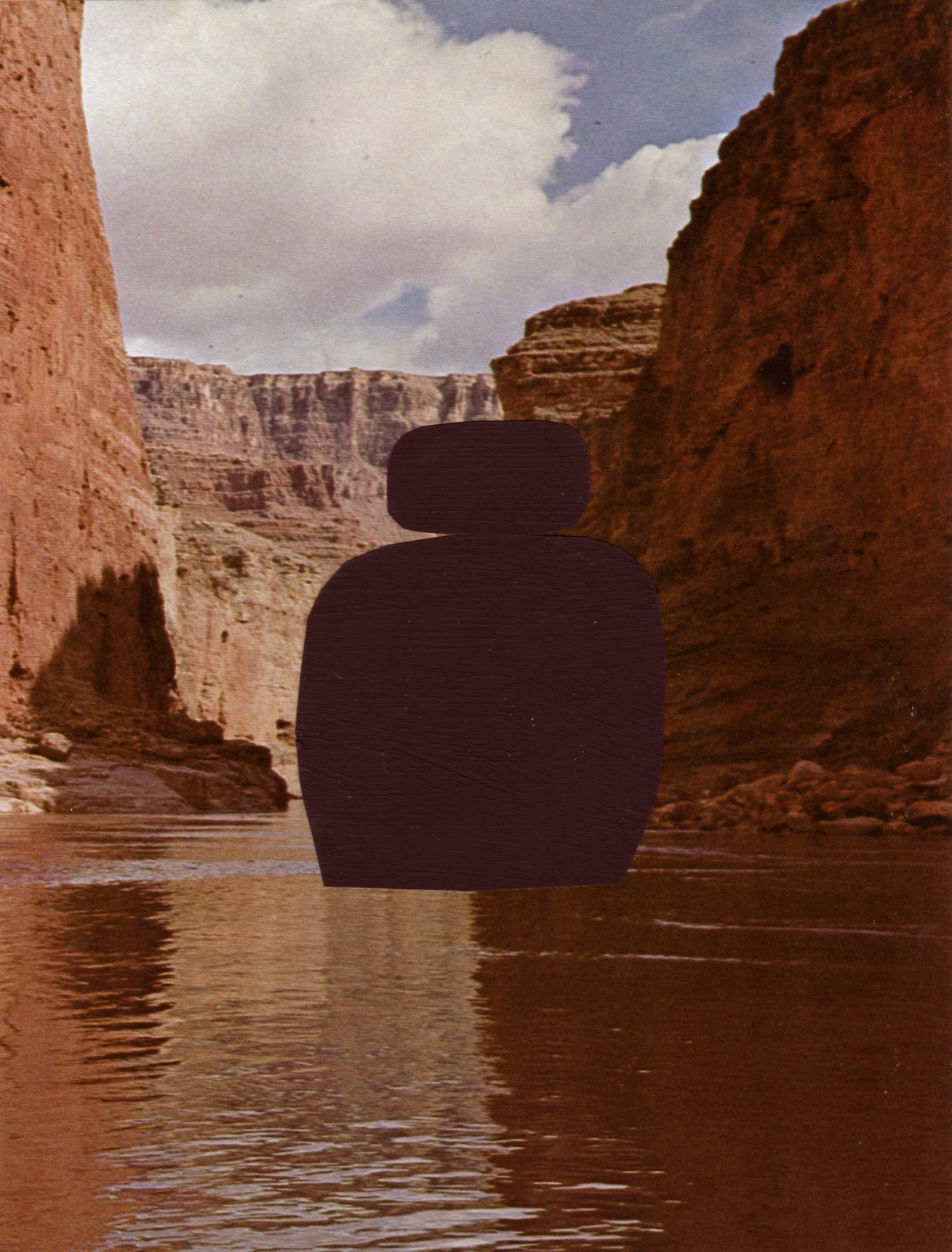 Small Rock Place on Large Rock on River (Country Countryscape)