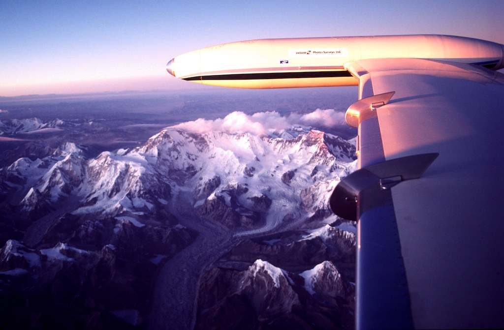 EVEREST — Cho Oyu, past the Learjet wing