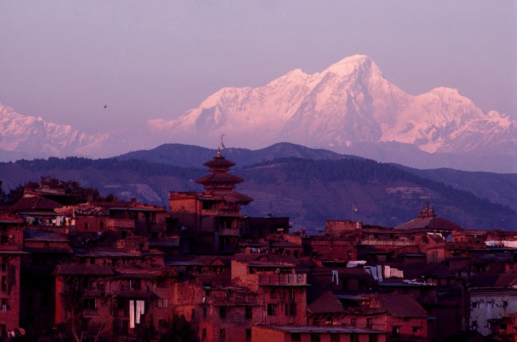 EVEREST — Bhaktapur, with the Himalaya beyond